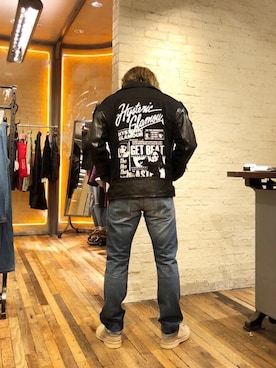 「パンクコーデ」｜「アイテム（ライダースジャケット）」を使った、吉川修平さん（メンズ・175cm）の秋コーディネート