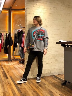 「アイテム（ポーチ、その他）」を使った、吉川修平さん（メンズ・175cm）の秋コーディネート