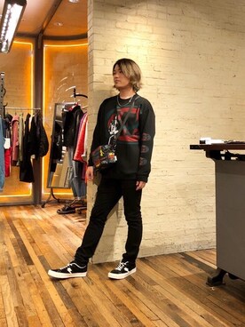 「アイテム（ポーチ、その他）」を使った、吉川修平さん（メンズ・175cm）の冬コーディネート
