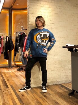 「アイテム（ポーチ、その他）」を使った、吉川修平さん（メンズ・175cm）の冬コーディネート