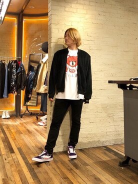 「コラボレーション」｜「アイテム（その他アウター）」を使った、吉川修平さん（メンズ・175cm）の冬コーディネート