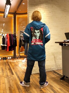 「コラボレーション」｜「アイテム（ナイロンジャケット）」を使った、吉川修平さん（メンズ・175cm）の冬コーディネート