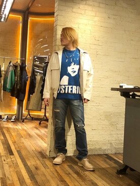 「コラボレーション」｜「アイテム（ブルゾン）」を使った、吉川修平さん（メンズ・175cm）の冬コーディネート