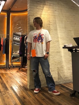 「HYSTERIC GLAMOUR（ヒステリックグラマー）のアイテム（PC・スマホグッズ/家電）」を使った、吉川修平さん（メンズ・175cm）の夏コーディネート