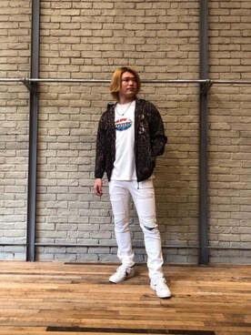 「70'sコーデ」｜「アイテム（ナイロンジャケット）」を使った、吉川修平さん（メンズ・175cm）の夏コーディネート