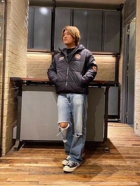 「70'sコーデ」｜「アイテム（ブルゾン）」を使った、吉川修平さん（メンズ・175cm）の秋コーディネート
