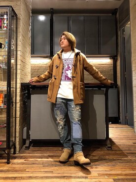 「70'sコーデ」｜「アイテム（その他アウター）」を使った、吉川修平さん（メンズ・175cm）の秋コーディネート