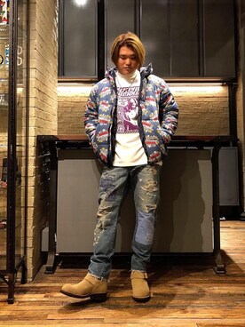 「70'sコーデ」｜「アイテム（ライダースジャケット）」を使った、吉川修平さん（メンズ・175cm）の秋コーディネート
