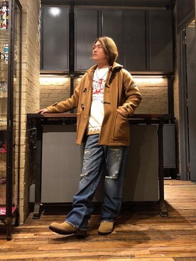 「70'sコーデ」｜「アイテム（その他アウター）」を使った、吉川修平さん（メンズ・175cm）の秋コーディネート