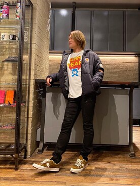 「70'sコーデ」｜「アイテム（ブルゾン）」を使った、吉川修平さん（メンズ・175cm）の秋コーディネート