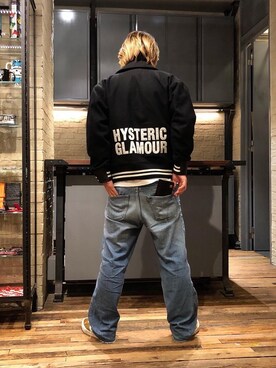 「70'sコーデ」｜「アイテム（ライダースジャケット）」を使った、吉川修平さん（メンズ・175cm）の冬コーディネート