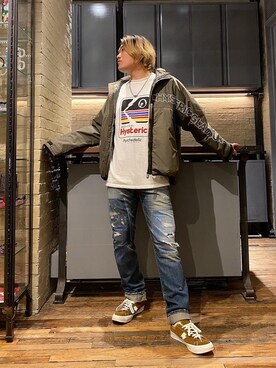 吉川修平さんの「HG ロゴ スタンドカラージャケット」を使ったコーディネート