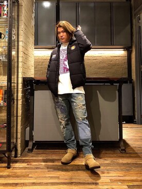 「70'sコーデ」｜「アイテム（ブルゾン）」を使った、吉川修平さん（メンズ・175cm）の冬コーディネート