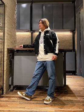 「70'sコーデ」｜「アイテム（ブルゾン）」を使った、吉川修平さん（メンズ・175cm）の冬コーディネート