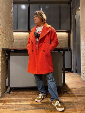 「70'sコーデ」｜「アイテム（ブルゾン）」を使った、吉川修平さん（メンズ・175cm）の冬コーディネート