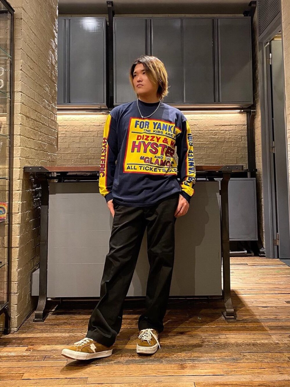 正規品HYSTERIC GLAMOUR イエロー グラフィックTシャツ HYSTERIC GLAMOUR（ヒステリックグラマー）の「DIZZY&MILKY T