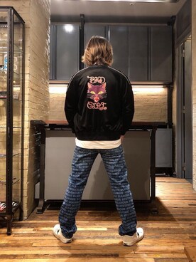 「70'sコーデ」｜「アイテム（スタジャン）」を使った、吉川修平さん（メンズ・175cm）の夏コーディネート