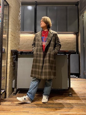 「90'sコーデ」｜「アイテム（その他アウター）」を使った、吉川修平さん（メンズ・175cm）の秋コーディネート