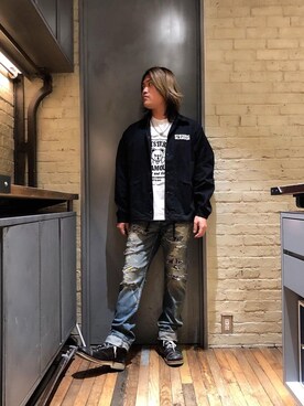 「90'sコーデ」｜「アイテム（ブルゾン）」を使った、吉川修平さん（メンズ・175cm）の春コーディネート
