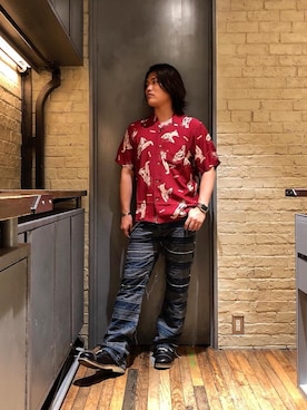 「90'sコーデ」｜「アイテム（財布/小物）」を使った、吉川修平さん（メンズ・175cm）の夏コーディネート