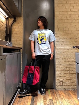 「90'sコーデ」｜「アイテム（財布/小物）」を使った、吉川修平さん（メンズ・175cm）の夏コーディネート