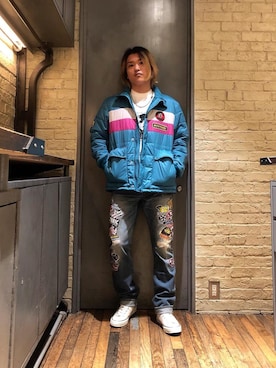 「ロンt」｜「アイテム（ブルゾン）」を使った、吉川修平さん（メンズ・175cm）の秋コーディネート