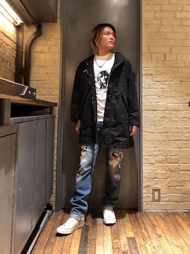 「ロンt」｜「アイテム（その他アウター）」を使った、吉川修平さん（メンズ・175cm）の秋コーディネート