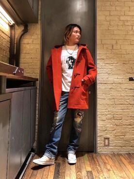 「ロンt」｜「アイテム（その他アウター）」を使った、吉川修平さん（メンズ・175cm）の秋コーディネート