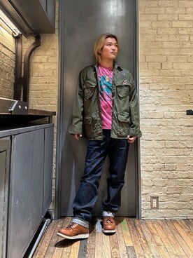「みりたりー」｜「アイテム（ブルゾン）」を使った、吉川修平さん（メンズ・175cm）の春コーディネート
