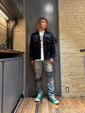 「でにむ」｜「アイテム（アクセサリー）」を使った、吉川修平さん（メンズ・175cm）の冬コーディネート