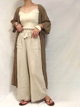 「ビーチサンダル」｜「アイテム（その他アウター）」を使った、chiiさん（レディース・164cm）の夏コーディネート