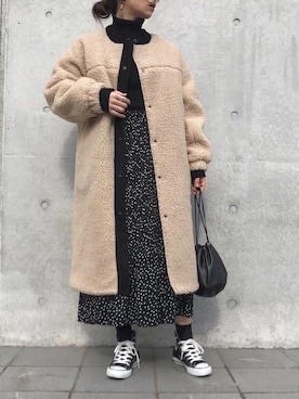 「DHOLIC（ディーホリック）のアイテム（その他アウター）」を使った、chiiさん（レディース・164cm）の冬コーディネート