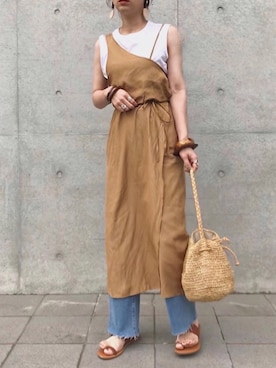 Ungrid アングリッド のワンピース ドレス ゴールド系 を使った人気ファッションコーディネート Wear