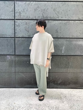 「PUBLIC TOKYO（パブリックトウキョウ）のアイテム（ベスト）」を使った、PUBLIC TOKYO 生部さん（メンズ・168cm）の夏コーディネート
