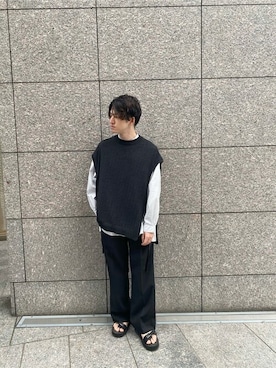 「PUBLIC TOKYO（パブリックトウキョウ）のアイテム（ベスト）」を使った、PUBLIC TOKYO 生部さん（メンズ・168cm）の秋コーディネート