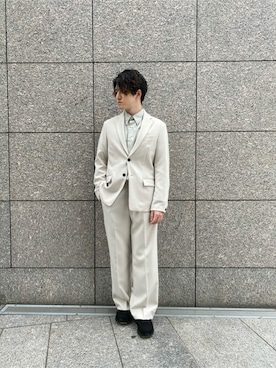 「PUBLIC TOKYO（パブリックトウキョウ）のアイテム（スラックス）」を使った、PUBLIC TOKYO 生部さん（メンズ・168cm）の秋コーディネート