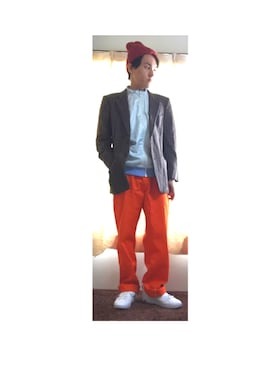 「おじジャケ」｜かめたくさん（メンズ・166cm）の冬コーディネート