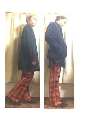 「赤チェック」｜「アイテム（その他シューズ）」を使った、かめたくさん（メンズ・166cm）の冬コーディネート