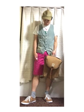 「PONY（ポニー）のアイテム」を使った、かめたくさん（メンズ・166cm）の夏コーディネート