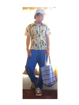 「PONY（ポニー）のアイテム」を使った、かめたくさん（メンズ・166cm）の夏コーディネート