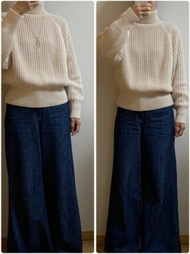 「ローゲージタートルネックセーター」｜mintomimiさん（レディース・166cm）の冬コーディネート