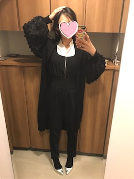 「ロングカーディガン」｜「アイテム（つなぎ/オールインワン）」を使った、hypoさん（レディース・162cm）の春コーディネート