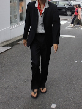 「DRIES VAN NOTEN（ドリスヴァンノッテン）のアイテム（テーラードジャケット）」を使った、スズキさん（メンズ・182cm）の秋コーディネート