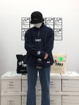 「youthloser」｜「アイテム（スウェット）」を使った、KEI(youthloser)さん（メンズ・165cm）の春コーディネート