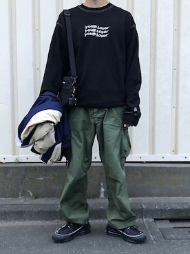 「youthloser」｜「アイテム（スウェット）」を使った、KEI(youthloser)さん（メンズ・165cm）の秋コーディネート