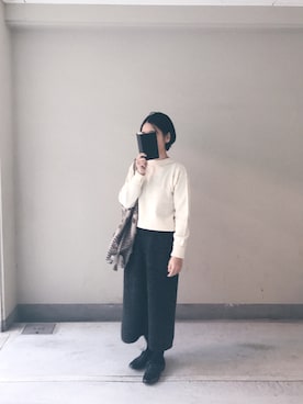 「かぐれ（カグレ）のアイテム（スカート）」を使った、まきこさん（レディース・152cm）の冬コーディネート