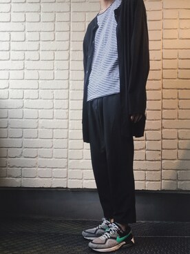 「Yohji Yamamoto（ヨウジヤマモト）のアイテム（カーディガン/ボレロ）」を使った、HAYAさん（メンズ・180cm）の秋コーディネート