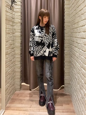 「でにむ」｜「アイテム（ブーツ）」を使った、ヵさん（レディース・155cm）の秋コーディネート