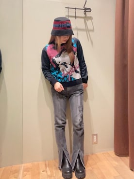 「でにむ」｜「アイテム（帽子）」を使った、ヵさん（レディース・155cm）の冬コーディネート