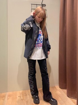 「でにむ」｜「アイテム（ブルゾン）」を使った、ヵさん（レディース・155cm）の冬コーディネート